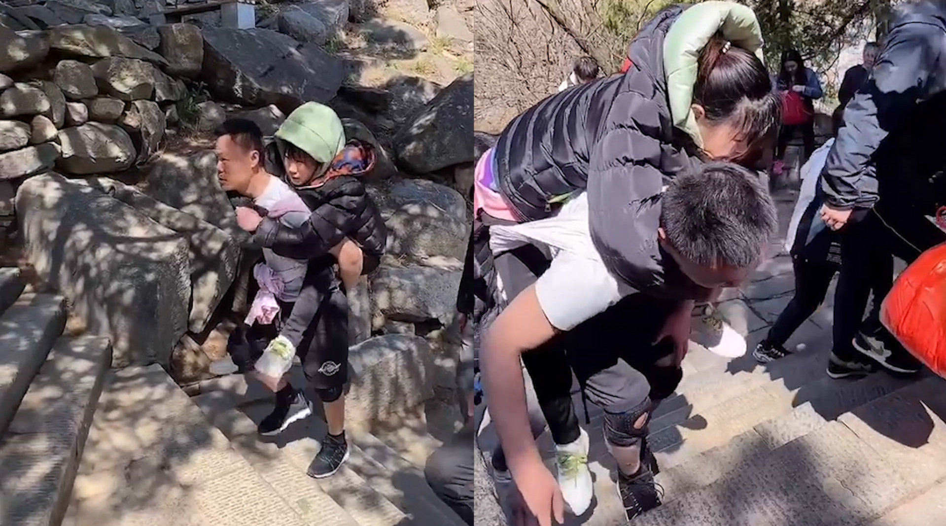 背小儿麻痹症男友登泰山，当事人的真挚回应