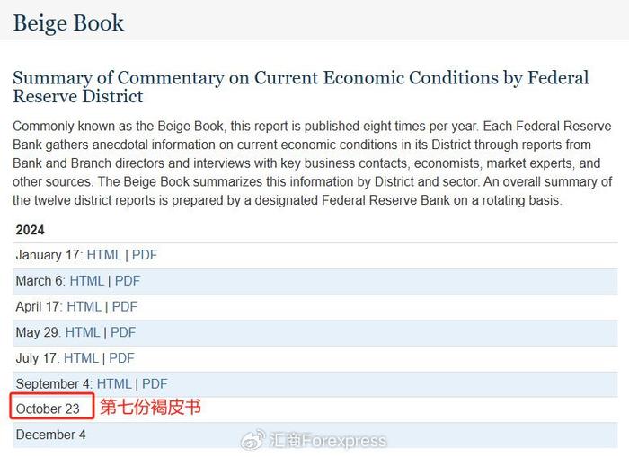 美联储发布褐皮书报告，经济观察与市场洞察